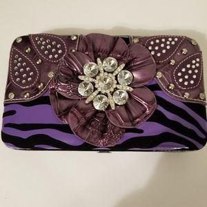 Purple Bling Zebra Wallet